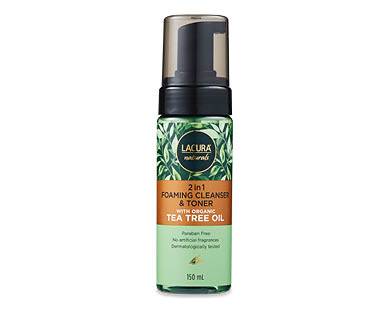 2 in 1 Foaming Cleanser and Toner with Organic Tea Tree Oil 150ml