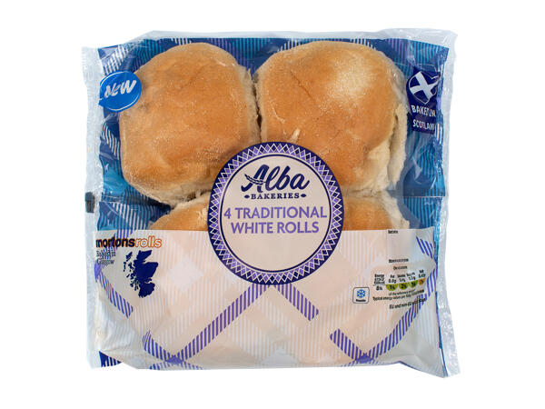 Alba Bakeries 4 Traditional White Rolls