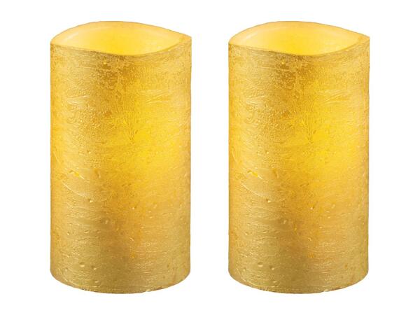 Livarno Home Golden LED Real Wax Candles - 2 Pack