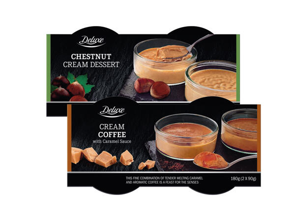 Cream Dessert with Coffee and Caramel or Chestnut flavour