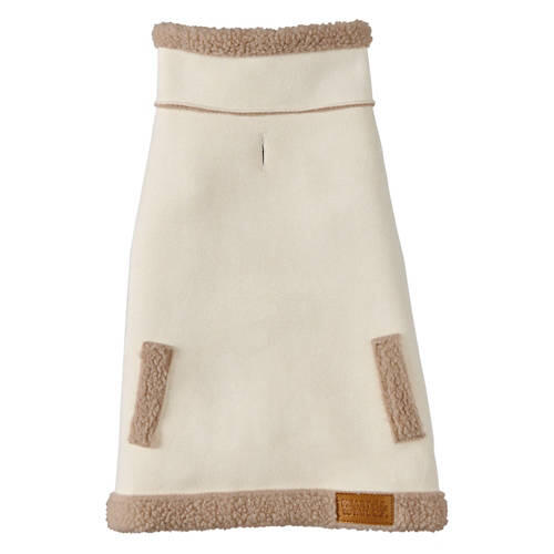 Pet Sherpa Lined Vest - Cream, S