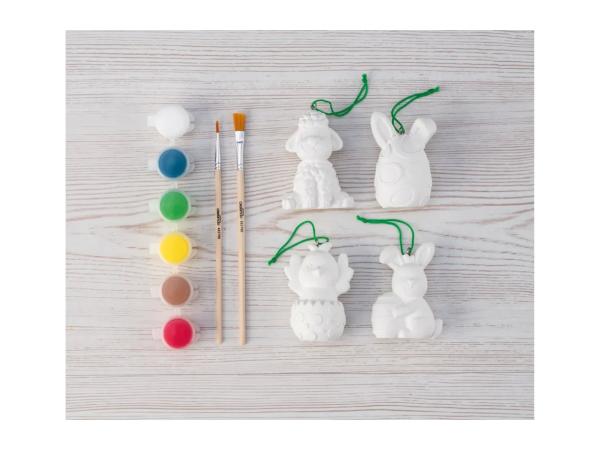 Crelando Paint Your Own Easter Decorations - 12 Piece Set - Easter Figures