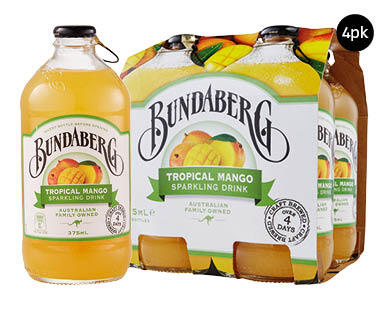 Bundaberg Brewed Tropical Mango Drink 4 x 375ml