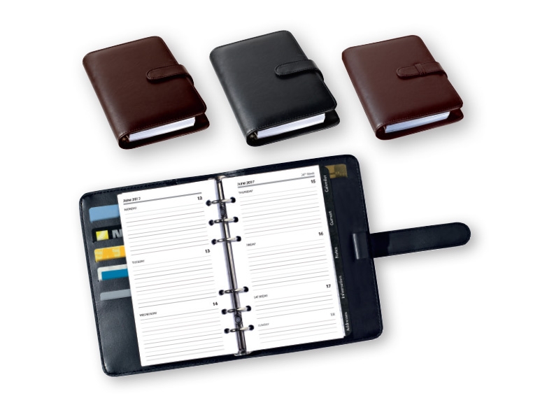 United Office Leather Look Personal Organiser
