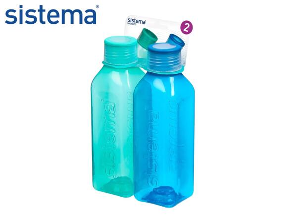 Sistema Green & Blue Drinks Bottles - 2 Pack