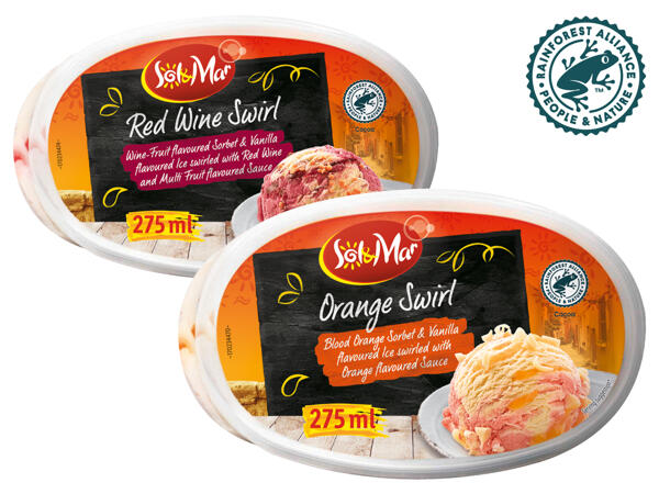 Gestrudeltes Eissorbet