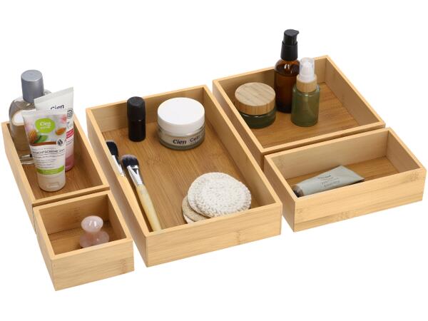 Bamboo Cosmetics Organiser Set