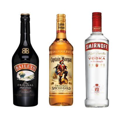 SMIRNOFF/CAPTAIN MORGAN/BAILEY'S
Vodka, rom eller whiskeylikør