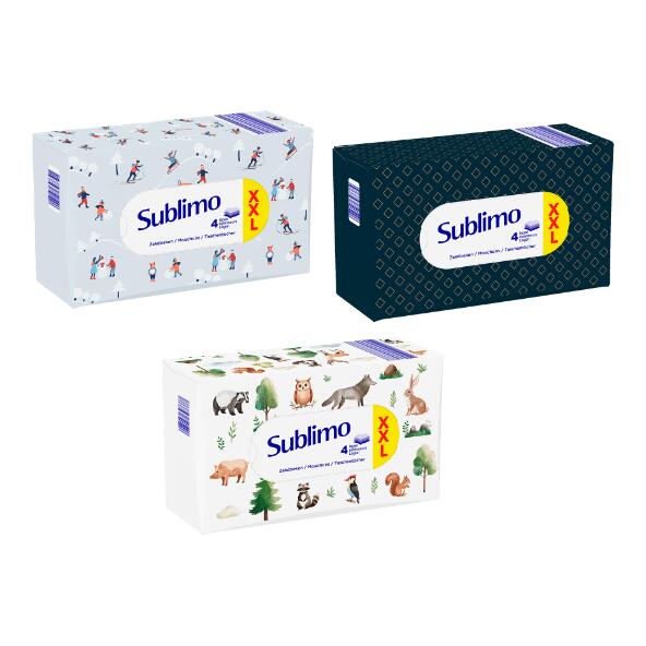 SUBLIMO(R) 				Zakdoeken 4 lagen, 130 st.