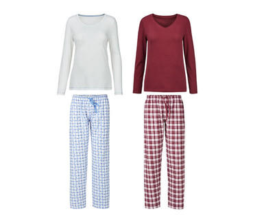 BLUE MOTION Damen-Flanell-Pyjama, Baumwolle (Bio)