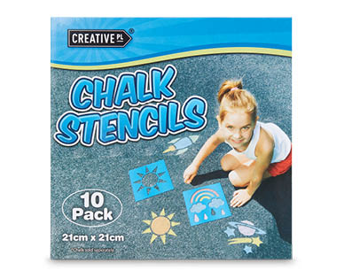 Jumbo Chalk 50pk, Chalkboard Paint 250ml or Chalk Stencils 10pk