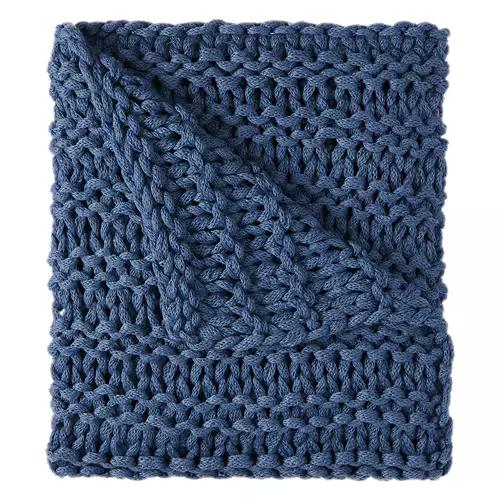 Cozy & Comfortable Coastal Throw, Navy Blue