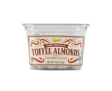 Choceur Dark Chocolate Toffee Almonds Dusted in Powdered Sugar