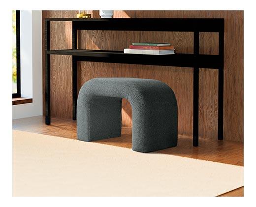 SOHL Furniture Boucle Ottoman