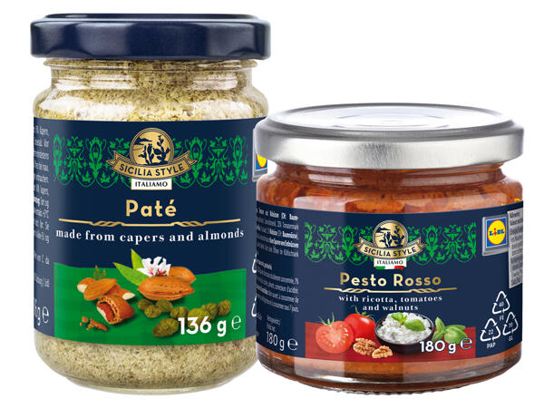 Sizilianisches Rotes Pesto oder Kapern-Mandelpaté