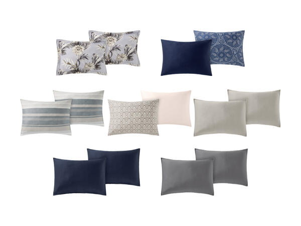 Taies d'oreillers réversibles en satin, lot de 2