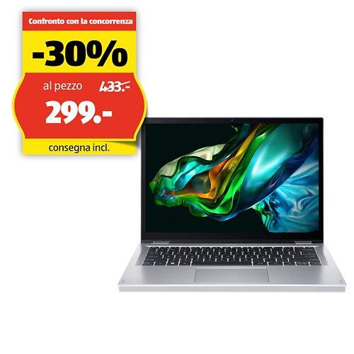 ACER Notebook Aspire 3 Spin 14 (A3SP14-31PT-C56V) con MS-Office, N100, W11S