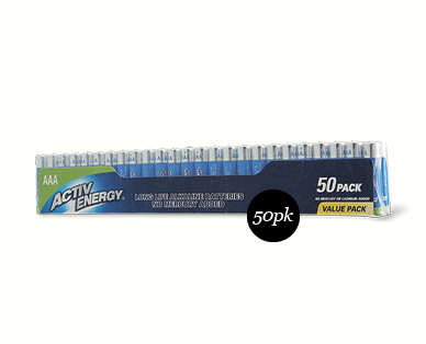 AA or AAA Alkaline Batteries 50pk