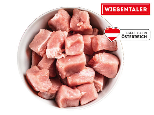 Frisches Fonduefleisch vom Schwein