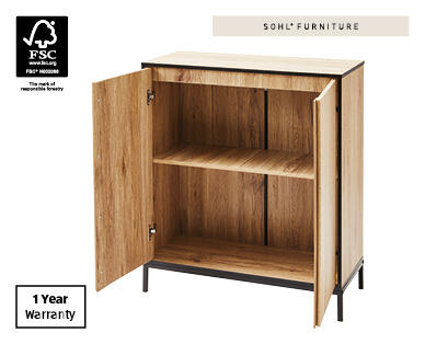 Home Study Storage Cupboard - Black/Natural