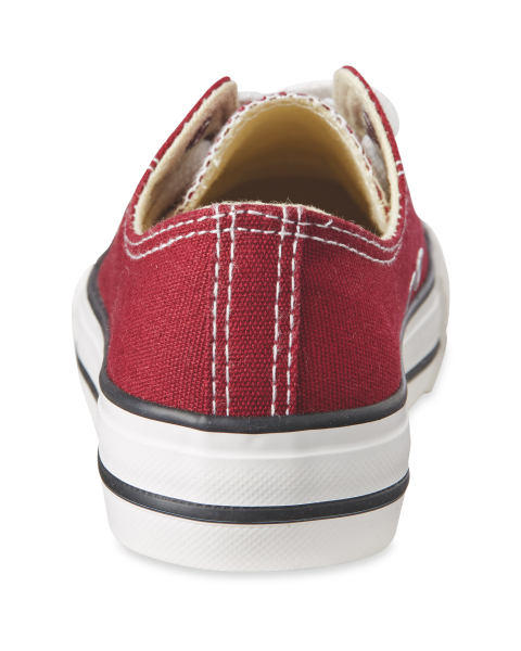 Children's Burgundy Canvas Trainer