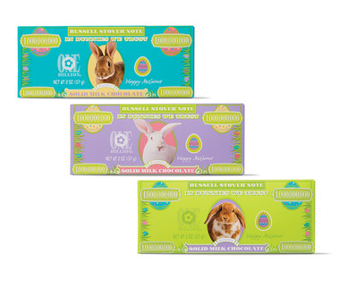 Russell Stover Solid Milk Chocolate Bar Bunny Money