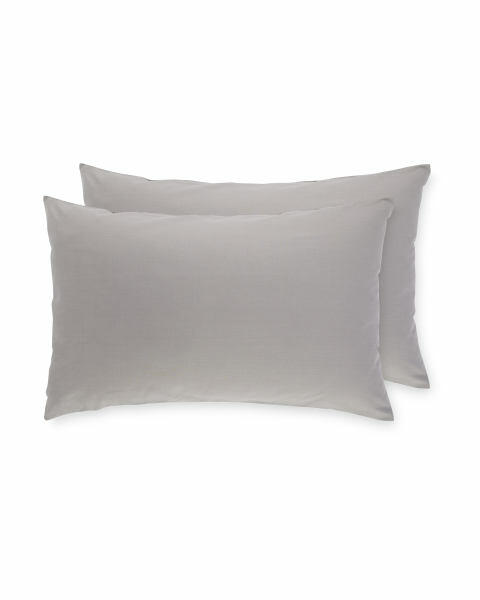 Grey Easy Care Pillowcase Pair