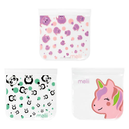 3 Pack Reusable Animal Bags - Unicorn, Cat, Panda
