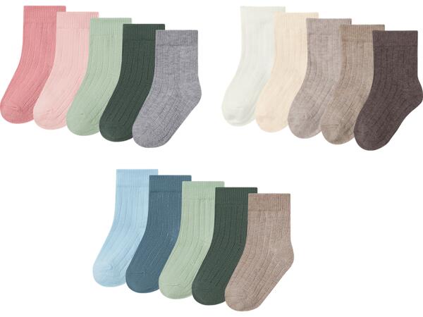 Ribbade babystrumpor, 5-pack