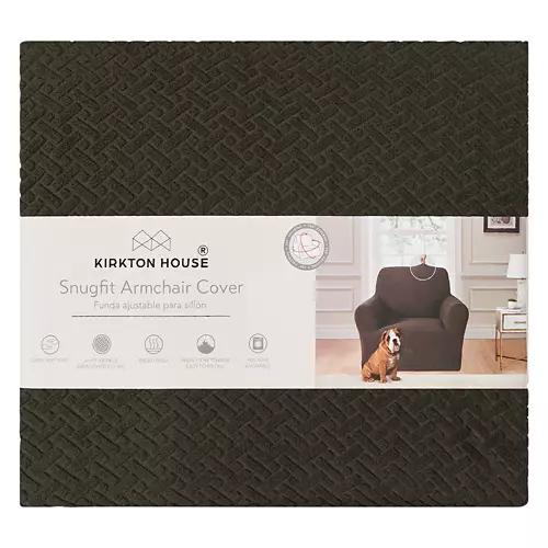 Super Soft Knit Armchair Cover, Dark Gray
