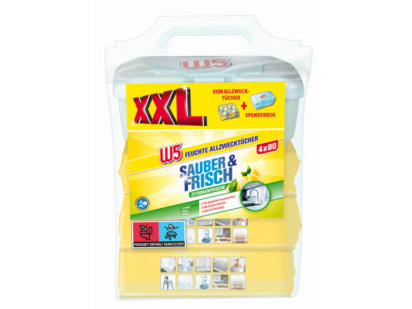 Feuchte Allzwecktücher 4x 80 Stk. + Spenderbox gratis