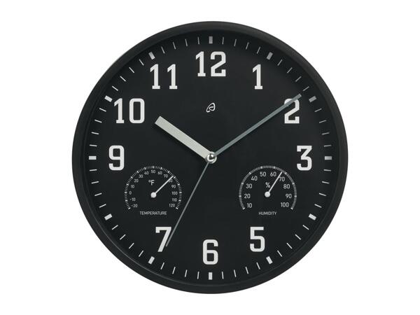 Auriol Wall Clock with Temperature & Humidity