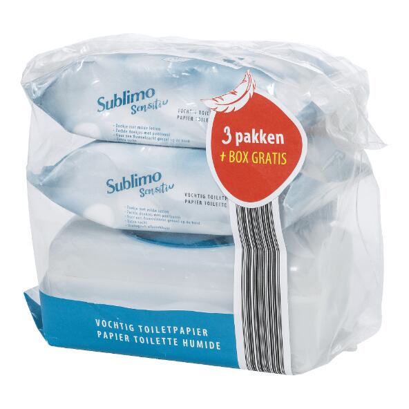 Vochtig toiletpapier, 3-pack