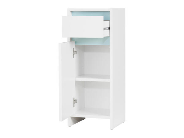 Bad-Seitenschrank "Oslo", mit Tür und Schublade, weiß