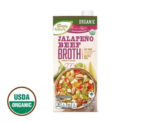 Simply Nature 
 Organic Poblano Chicken or Jalapeno Beef Broth