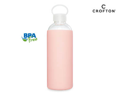 Glass Drink Bottle with Silicone Sleeve 1L