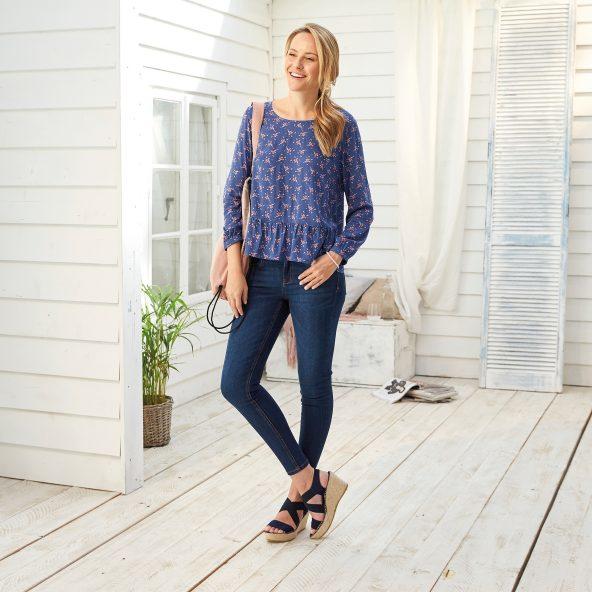 Bluse med print