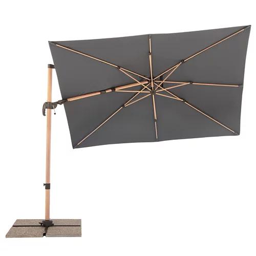 BRELLACO Ombrellone a braccio libero effetto legno 200 x 300 cm, 410261840HD