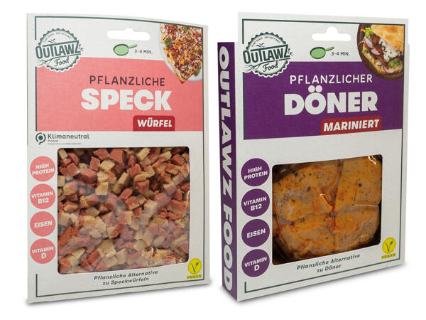 Veganer Seitandöner, Geschnetzeltes, Speckwürfel oder Trockenfleisch