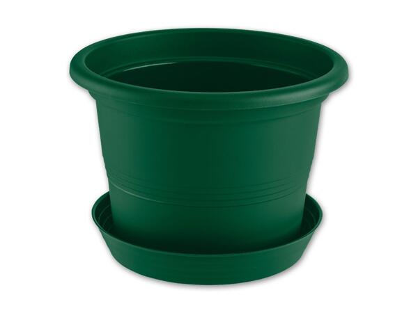 Pflanzgefäß mit Untersetzer, Ø ca. 28 cm
