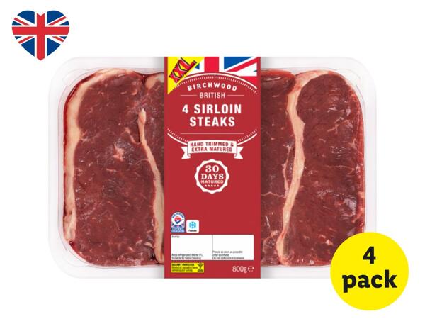 Birchwood 4 British Beef Sirloin Steaks
