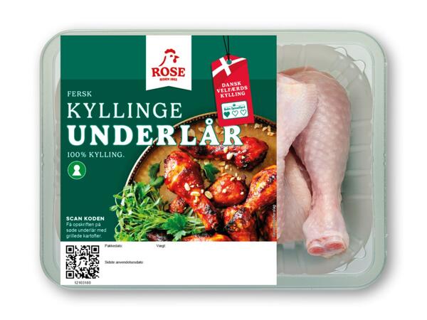 VILSTRUPGÅRD/ROSE Kyllingeunderlår, -overlår med ryg eller hakket kylling