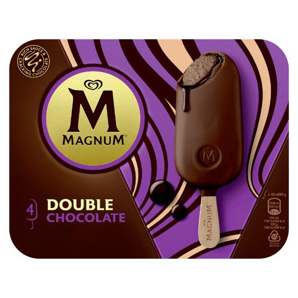 MAGNUM(R) 				4 bâtonnets double chocolat