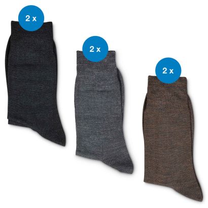 Wollen sokken met zijde voor heren, 2 paar