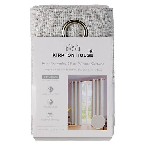 84" Room Darkening Window Curtains - Light Gray, 2 pack