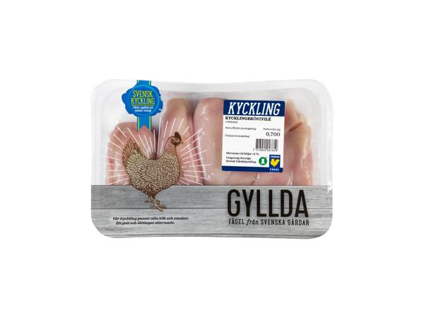 Tvådelad färsk kycklingfilé