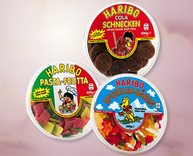 Rotelle alla cola/Pasta-Frutta/Orsetti sportivi HARIBO