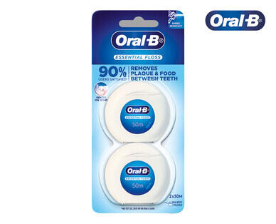 Oral-B Essential Waxed Dental Floss 2 x 50m