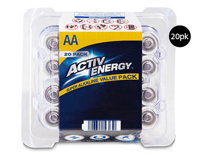 AA or AAA Alkaline Batteries 20pk