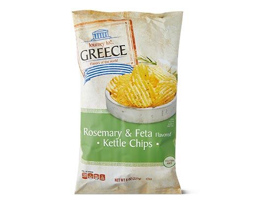 Journey To... Greece Rosemary & Feta or Tzatziki Krinkle Cut Kettle Chips